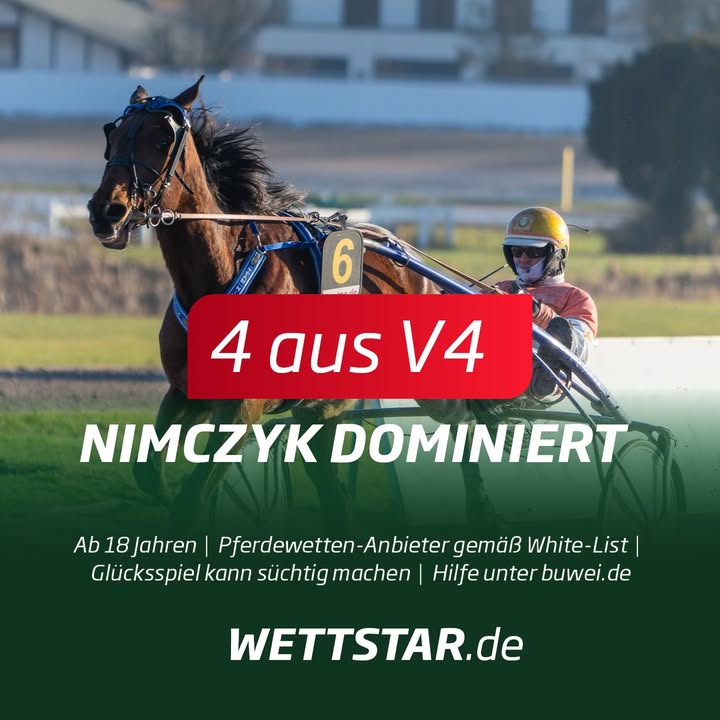 Heute, am 23.04. auf der Trabrennbahn in Gelsenkirchen, hat Michael Nimczyk die...