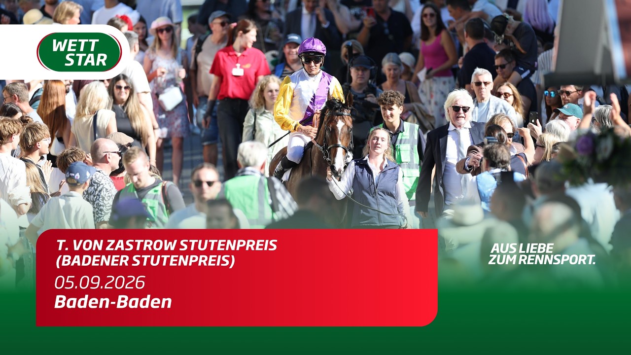T. von Zastrow Stutenpreis (Badener Stutenpreis) inkl. Siegerehrung I Siegerin Santagada
