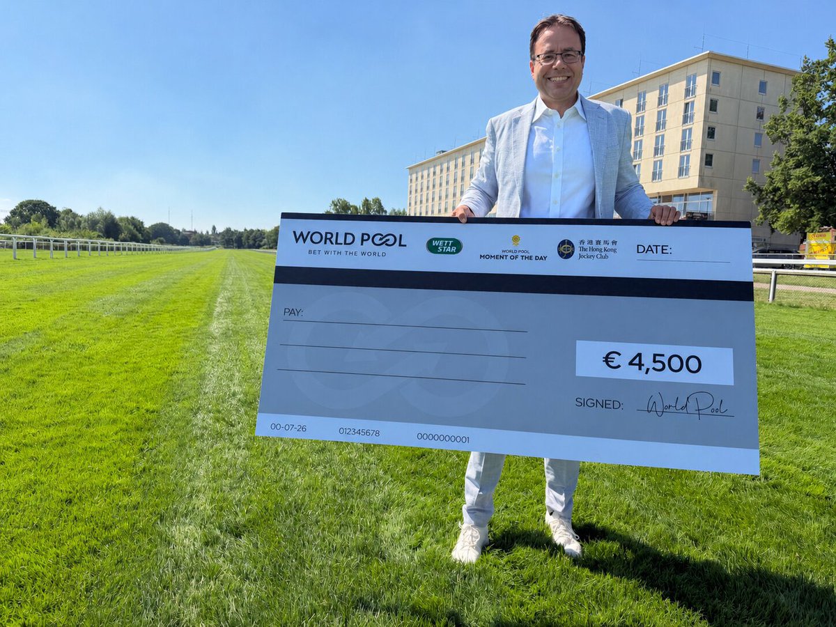 Zum ersten Mal wird es in Deutschland einen WORLD POOL MOMENT OF THE DAY geben. Alle Infos hier: http://www.youtube.de/wettstar @HKJC_Racing @WorldPool Ab 18 Jahren|Lizensierter Pferde­wetten-Anbieter gemäß White-List|Glücksspiel kann süchtig machen|Hilfe unter http://buwei.de